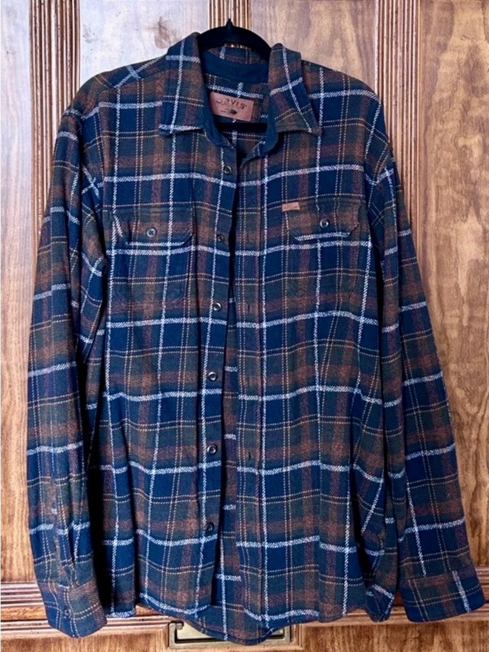 Heavy Orvis Flannel Shirt Fishing Camping Outdoors